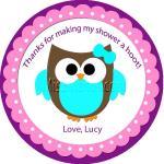 Baby Owl Baby Shower Sticke..