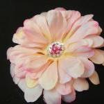 Pink flower clip with Glass..