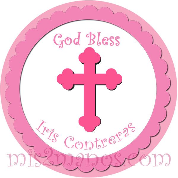 Baptism Stickers Personalized Labels 2 inch Round Favor Tag for Baptism or Christening Stickers Set of 20