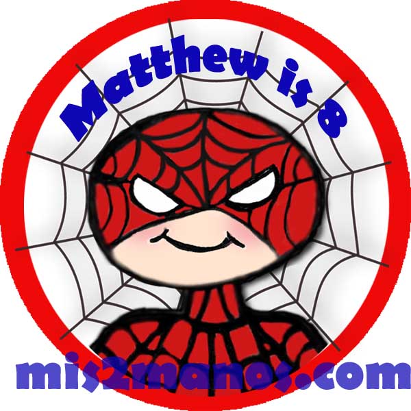 Superhero Stickers Personalized Labels 2 inch Round Favor tag For Spiderman Party Stickers Set of 20