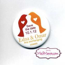 Save the Date Magnets or pinback button badge SET of 10 Personalized Wedding Magnets