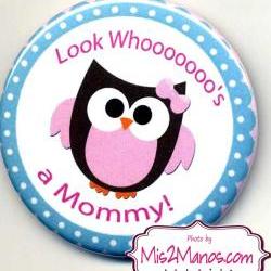 Baby Owl Buttons Personalized Buttons Custom Buttons Baby Shower