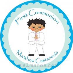 First Communion Stickers Personalized Labels 2 inch Round Favor tag For First Communion Stickers Set of 40