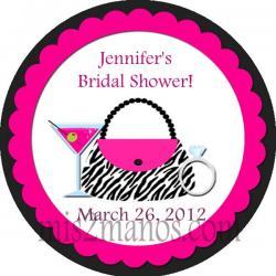 Bridal Shower Spa Party Stickers 2 inch Round Thank You Sticker Labels Party Favor Stickers SET of 40