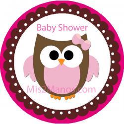Baby Owl Baby Shower Sticker Labels 2 inch Round Party Favor Stickers Set of 20